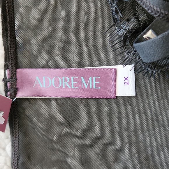 Adore Me Emmeline Unlined Panty Grey Lace & Studs Plus Size 2x New with Tags - Picture 8 of 10